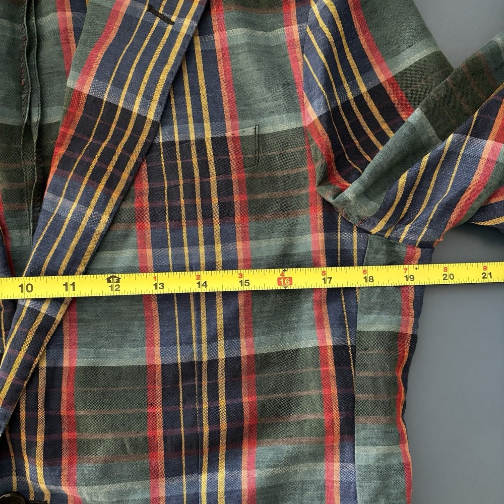 J Crew Ludlow Unstructured Madras Plaid Blazer 36 Slim Linen Preppy Italian Ivy - Picture 12 of 12